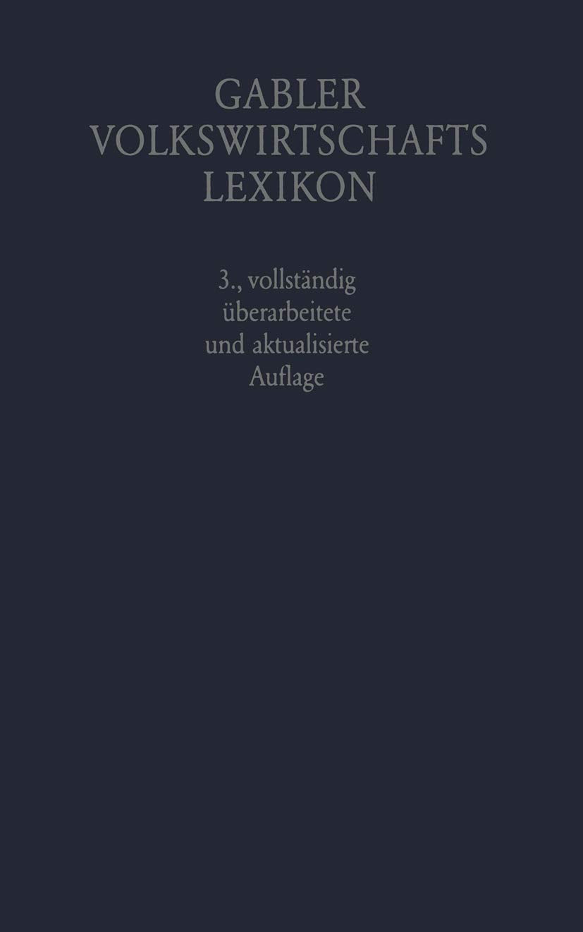 Gabler Volkswirtschafts Lexikon (German Edition),Used