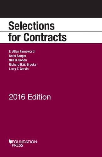 Selections for Contracts: 2016 Edition (Selected Statutes),Used