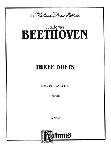 Three Duets for Violin and Cello (Kalmus Edition),Used