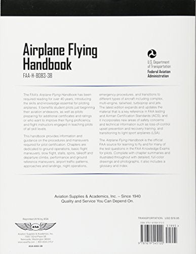Airplane Flying Handbook: ASA FAAH80833B (FAA Handbooks Series),Used
