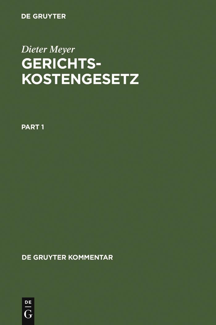 Gerichtskostengesetz: Kommentar (De Gruyter Kommentar) (German Edition),Used