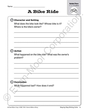 EvanMoor How to Write a Story, Grades 13 Homeschool & Classroom Workbook, Printables, Develop Confident & Competent Storywrite,Used