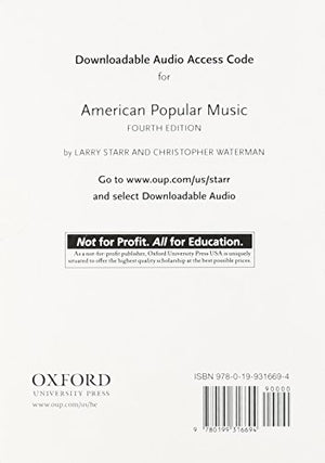 American Popular Music MP3 Download Access Card,Used