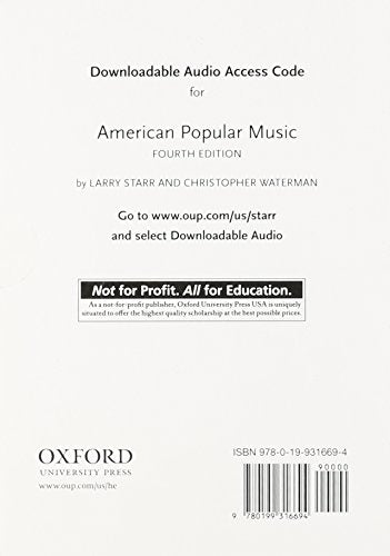 American Popular Music MP3 Download Access Card,Used