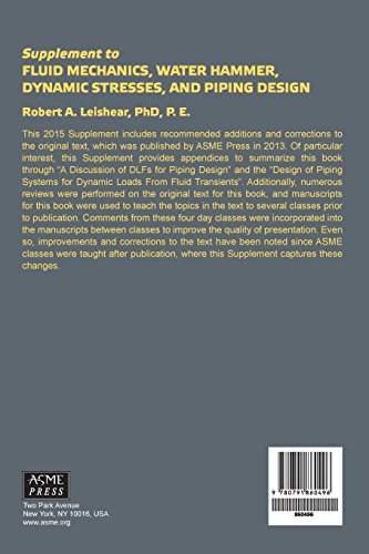 Supplement to Fluid Mechanics, Water Hammer, Dynamic Stresses, and Piping Design,Used