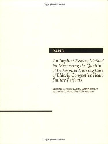An Implicit Review Method for Measuring the Quality of InHospital Nursing Care of Elderly Congestive Heart Failure Patients,Used