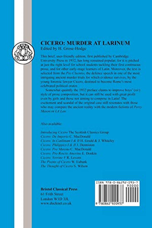 Cicero: Murder At Larinum: Selections From The Pro Cluentio (Latin Texts)