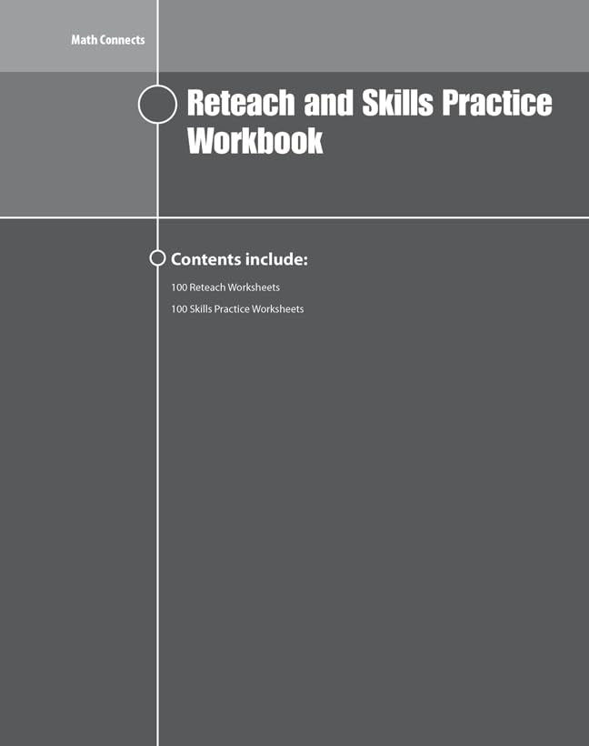 Math Connects Reteach And Skills Practice Workbook, Course 2 (Math Applic & Conn Crse),New
