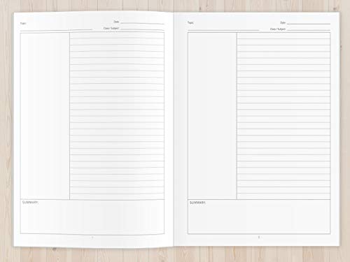 Cornell Notes Notebook: Note Taking with College Ruled Lines, Index and Numbered Pages, Floral Print,Used