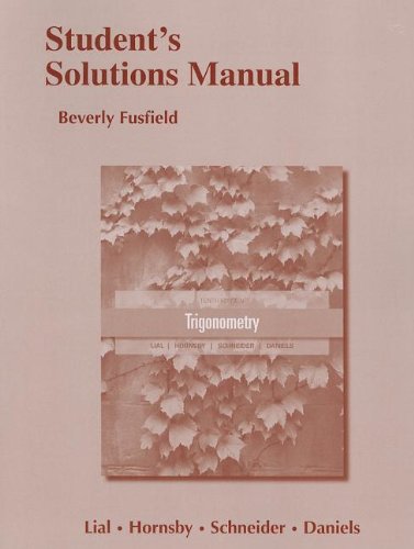 Student's Solutions Manual for Trigonometry,Used