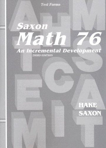 Saxon Math 7/6: Home Schooltests