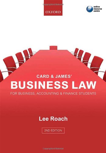 Card & James' Business Law for Business, Accounting, & Finance Students,Used