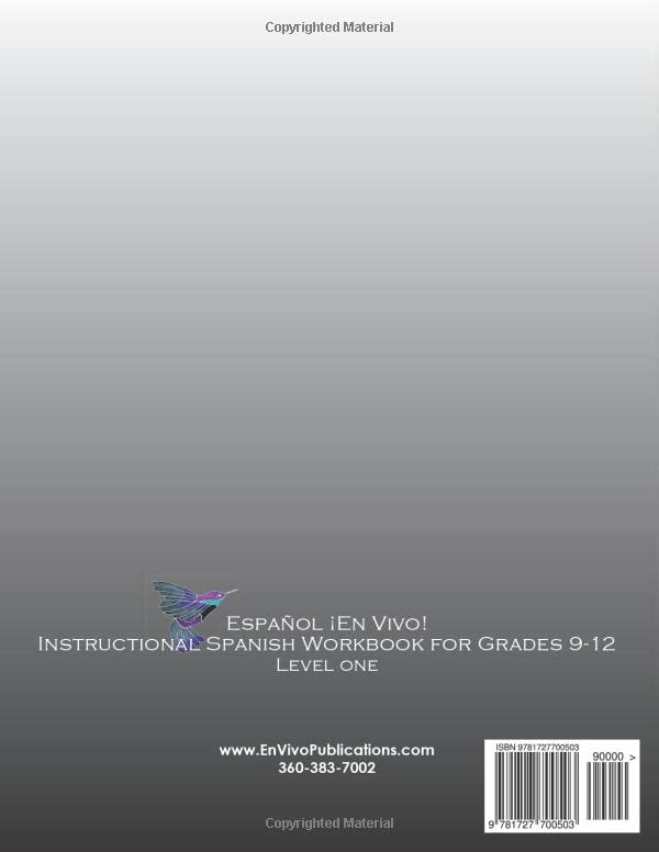 Espa?l En Vivo Level 1 for Grades 912: Instructional Spanish Workbook for Grades 912,Used