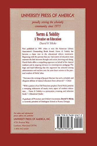 Norms and Nobility: A Treatise on Education,Used