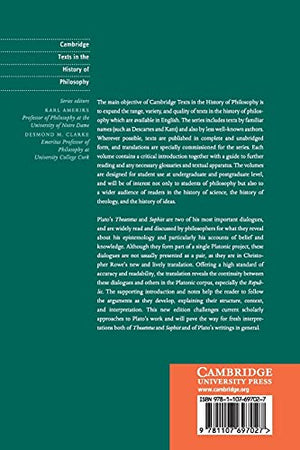 Plato: Theaetetus and Sophist (Cambridge Texts in the History of Philosophy),Used