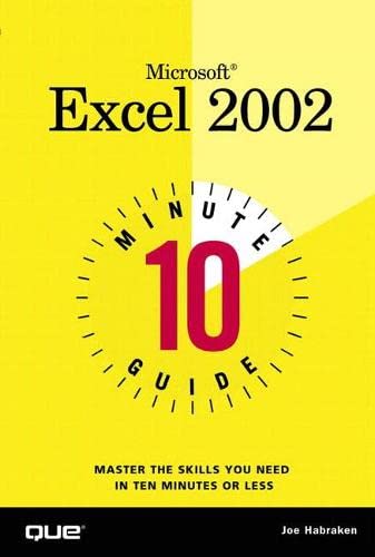 10 Minute Guide to Microsoft Excel 2002,Used