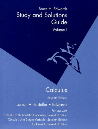 Study And Solutions Guide Volume 1 Calculus,New