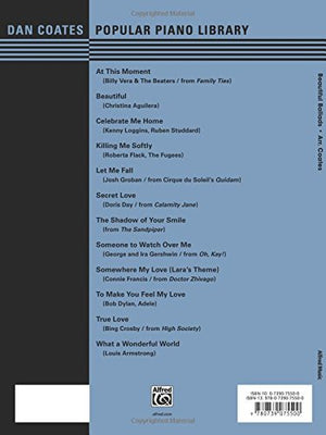 Dan Coates Popular Piano Library  Beautiful Ballads,Used