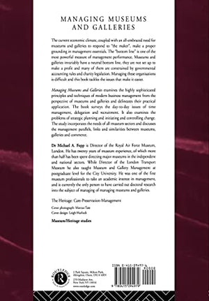 Managing Museums and Galleries (Heritage: CarePreservationManagement),Used