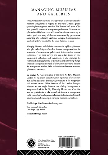 Managing Museums and Galleries (Heritage: CarePreservationManagement),Used