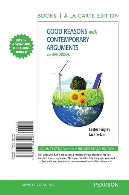 Good Reasons with Contemporary Arguments and Handbook,Used