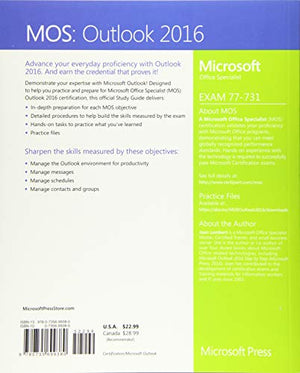 MOS 2016 Study Guide Microsoft Outlook (MOS Study Guide),Used