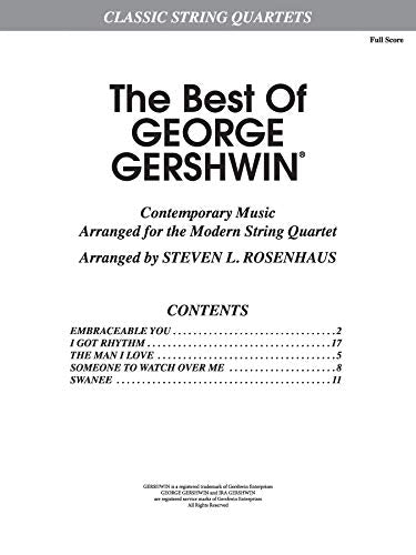 The Best of George Gershwin: Full Score & Parts (Classic String Quartets),Used
