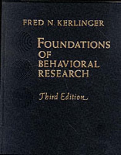 FOUNDATIONS BEHAV RESEARCH 3/E,Used