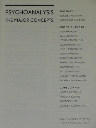 Psychoanalysis: The Major Concepts,Used