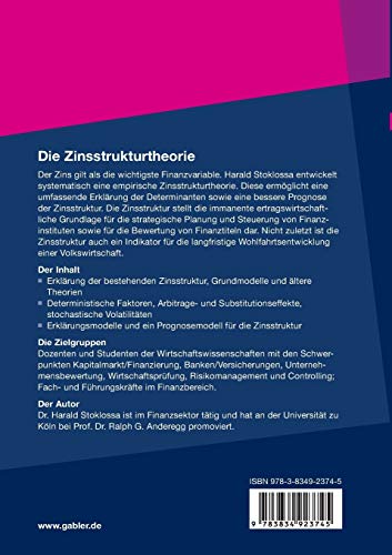 Die Zinsstrukturtheorie: Eine Analyse der Faktoren, Arbitrage und Volatilitt fr das EuroWhrungsgebiet (German Edition),Used