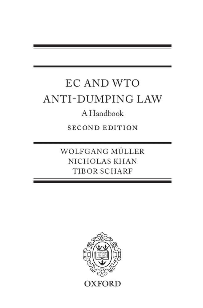 EC and WTO AntiDumping Law: A Handbook,Used