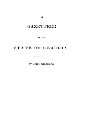 Gazetteer Of The State Of Georgia,Used