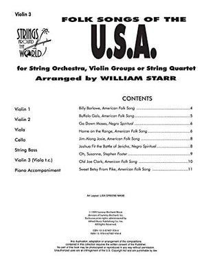 Strings Around the World  Folk Songs of the U.S.A.: Violin 3,Used
