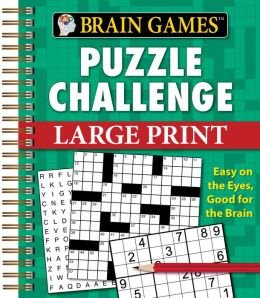 Brain Games  2 Books in 1 Large Print Puzzle Challenge,Used