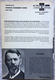 Protestant Ethic and Spirit of Capitalism,Used