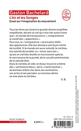 L'Air Et Les Songes: Essai Sur l'Imagination Du Mouvement (Biblio Essais) (French Edition),Used