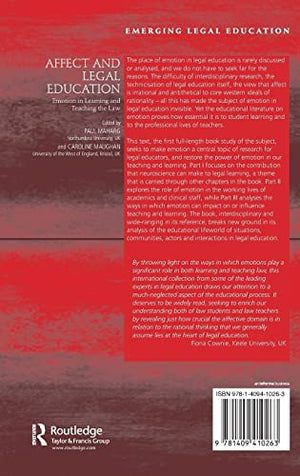 Affect and Legal Education: Emotion in Learning and Teaching the Law (Emerging Legal Education),Used