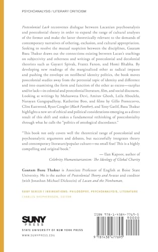 Postcolonial Lack: Identity, Culture, Surplus (Suny Series, Insinuations: Philosophy, Psychoanalysis, Literature),Used