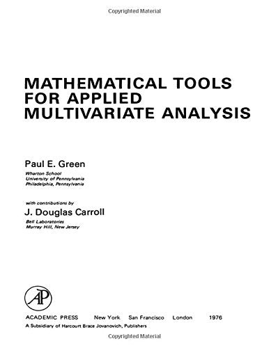 Mathematical Tools for Applied Multivariate Analysis,New