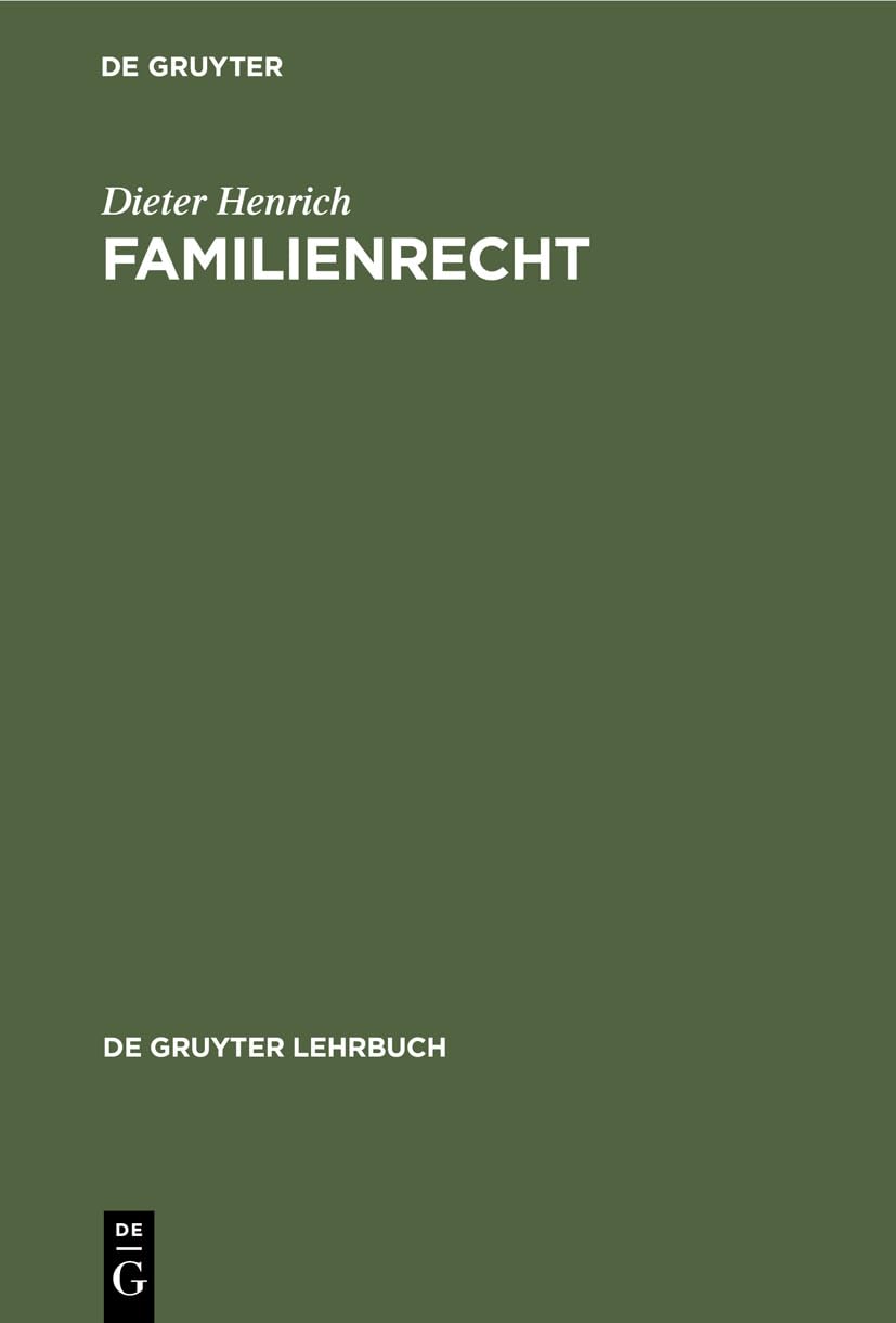Familienrecht (De Gruyter Lehrbuch) (German Edition),Used