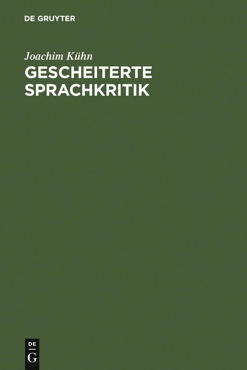 Gescheiterte Sprachkritik: Fritz Mauthners Leben und Werk (German Edition),Used