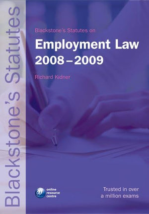 Blackstone's Statutes on Employment Law 20082009 (Blackstone's Statute Book Series),Used