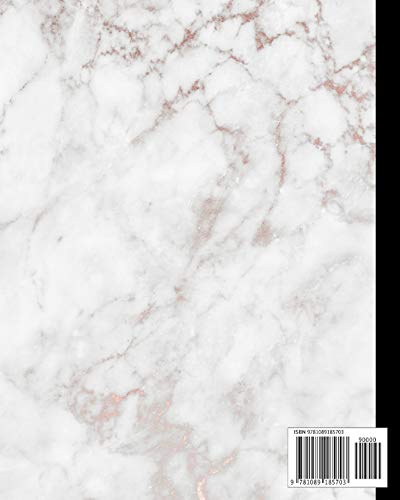 Composition Notebook: Elegant White Marble and Rose Gold Compositon Book for Girls, Teens, School, Students and Teachers (Colleg,Used