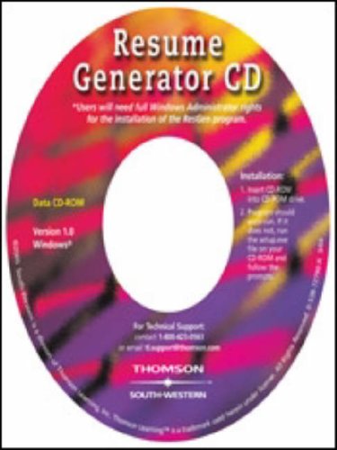 Resume Generator CDROM,Used