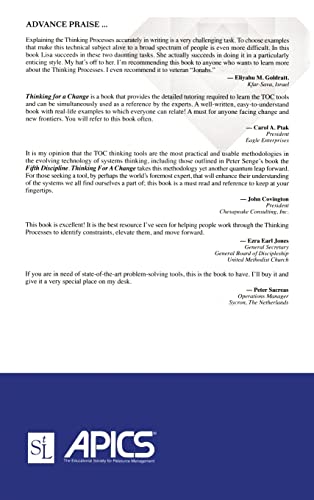 Thinking for a Change (The CRC Press Series on Constraints Management),New