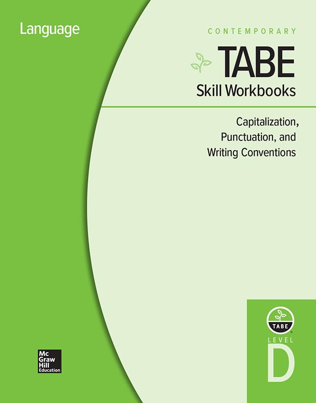 TABE Skill Workbooks Level D: Capitalization, Punctuation, and Writing Conventions  10 Pack (Achieving TABE Success for TABE 9 ,Used