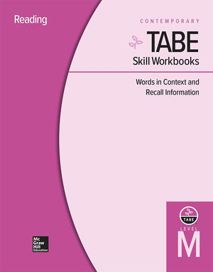 TABE Skill Workbooks Level M: Words in Context and Recall Information  10 Pack (Achieving TABE Success for TABE 9 & 10),Used