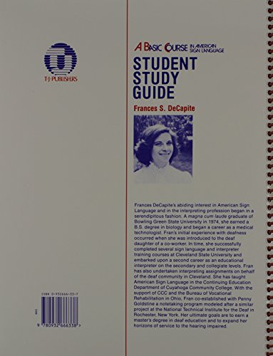 Student Study Guide to a Basic Course in American Sign Language,Used