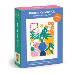 Galison Blooming Wildflowers  Diy Punch Needle Kit Includes 9 Yarns And Punch Needle To Make Beautiful Wildflower Art