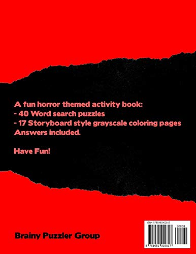 Night of the Living Dead: Zombie Horror Movie Word Search Finder Puzzle And Grayscale Coloring Pages Activity Book Large Print S,Used